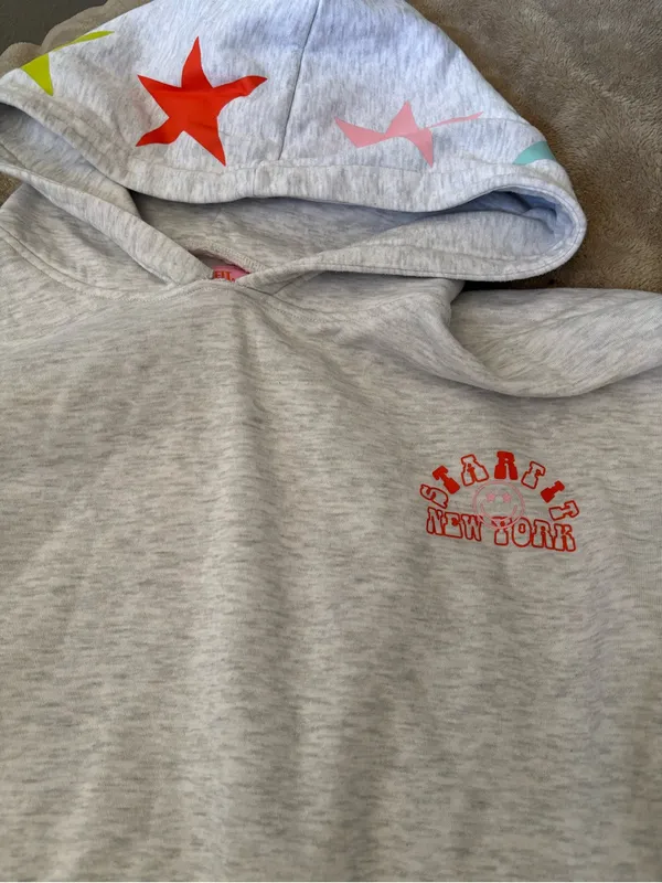 STARFIT New York Gray Star Graphic Hoodie XL Oversized Pullover Sweatshirt - Image 5