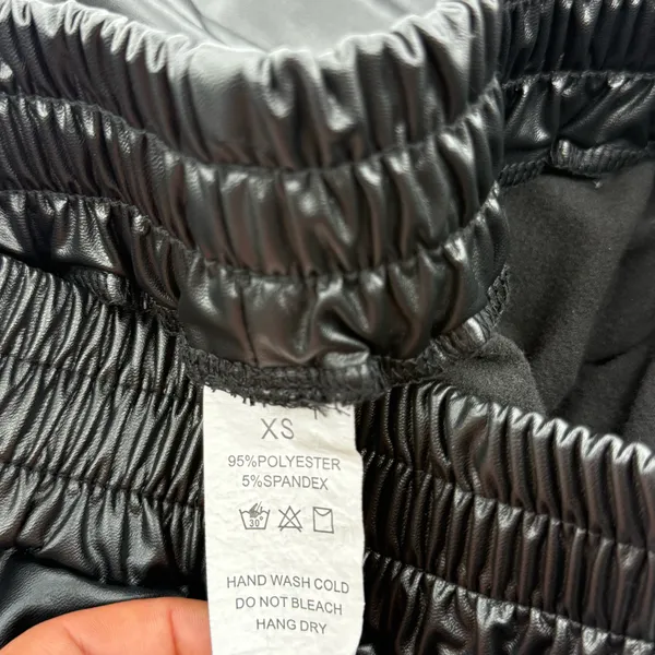 Pu Leather High Waisted Pants Joggers Track Pants Trousers Cargo Pants Leggings - Image 7