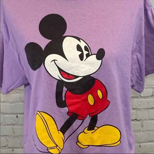 DISNEY T-Shirt 100% Cotton Mickey Mouse Purple-Large - Image 2