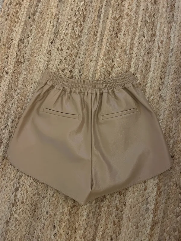 Tan Leather Shorts Gray Size XS - Image 2