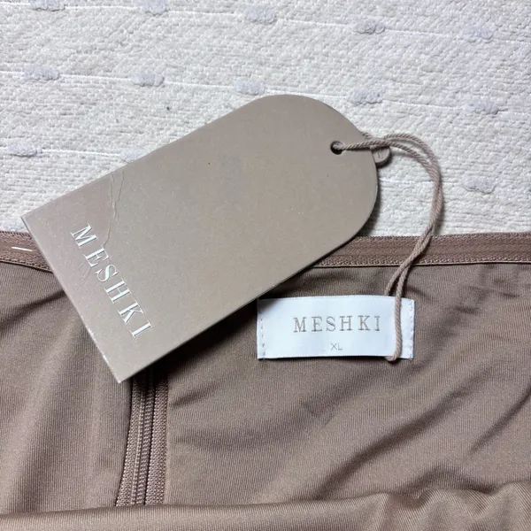 Meshki Rachel Crepe Bandeau Thigh Split‎ Mini Dress Size XL - Image 10