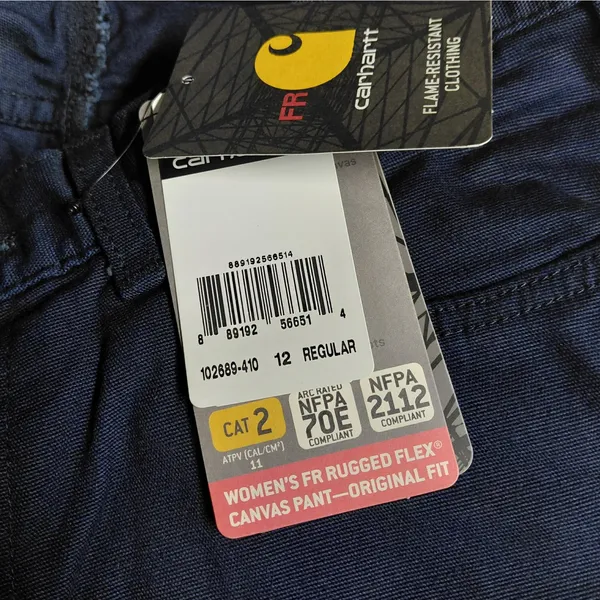 Carhartt Womens FR Rugged Flex Work Pants Size 12 Navy Flame Resistant Utility - Image 11