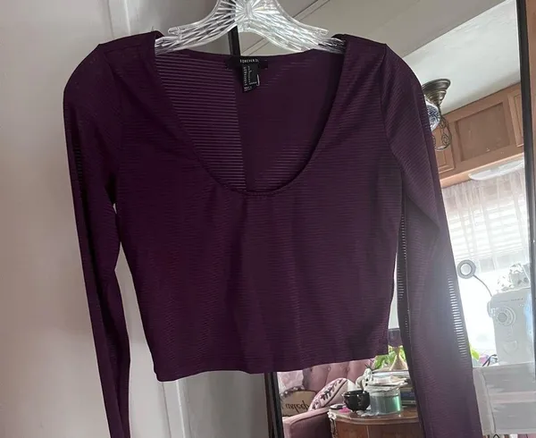 Forever 21 Purple long sleeve crop top - Image 4