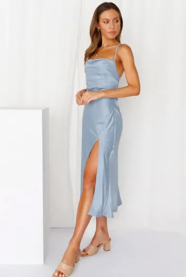 Hello Molly Drinks on Me Midi Dress Blue - Image 10