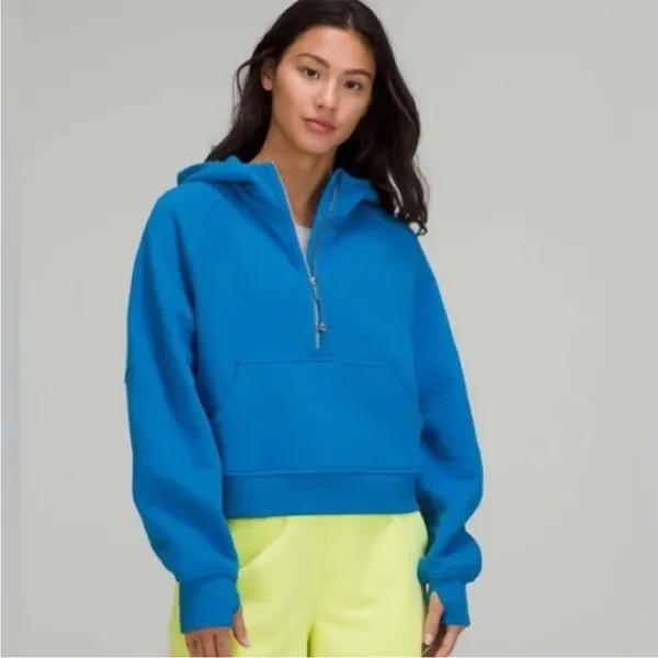 Women’s Lululemon Scuba Oversized Half Zip Hoodie Poolside Blue - Image 2