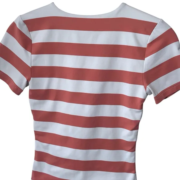 Aritzia Babaton White Pink Striped Short Sleeve Bodysuit‎ Feminine Festival Feminine XS - Image 7