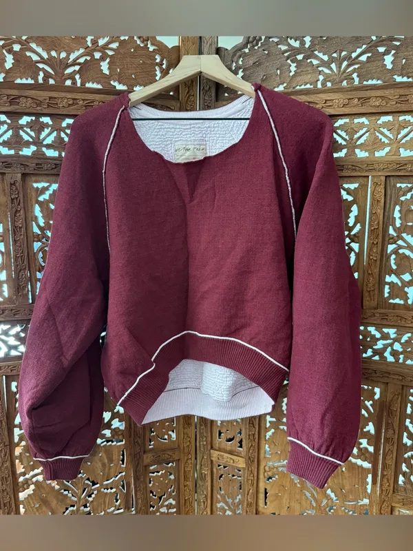 Free People We The Free Valentine Combo Red Midnight Pullover - Image 2