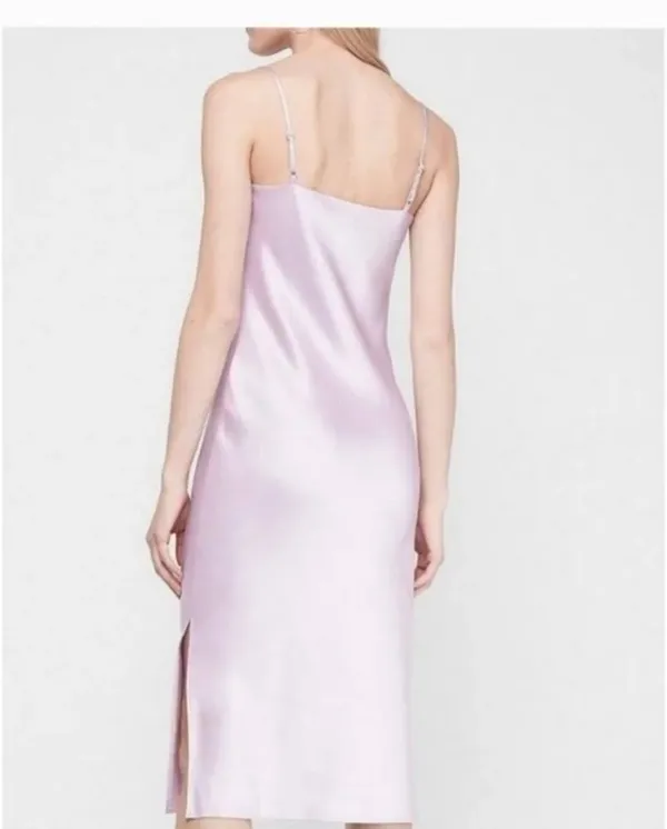 EXPRESS Purple Cowl Neck Satin Slip Dress - Image 2