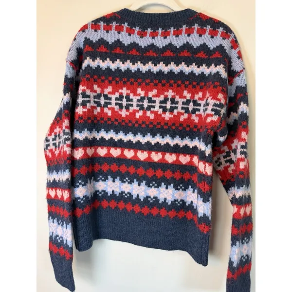 Lucky Brand Fair Isle Wool Brand Cardigan Sz S NWT With Flaw READ $128 - Image 11