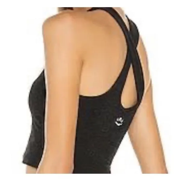 Beyond Yoga Studio Space Dye Cross Back Heather Black Gym Fitness Tank Top M - Image 10