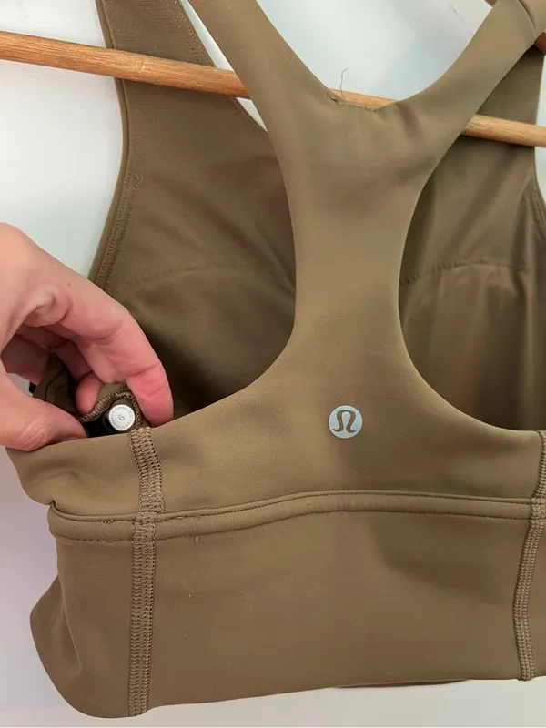 lululemon athletica Olive Racerback Medium-Support Sports Bra SZ 6 - Image 3