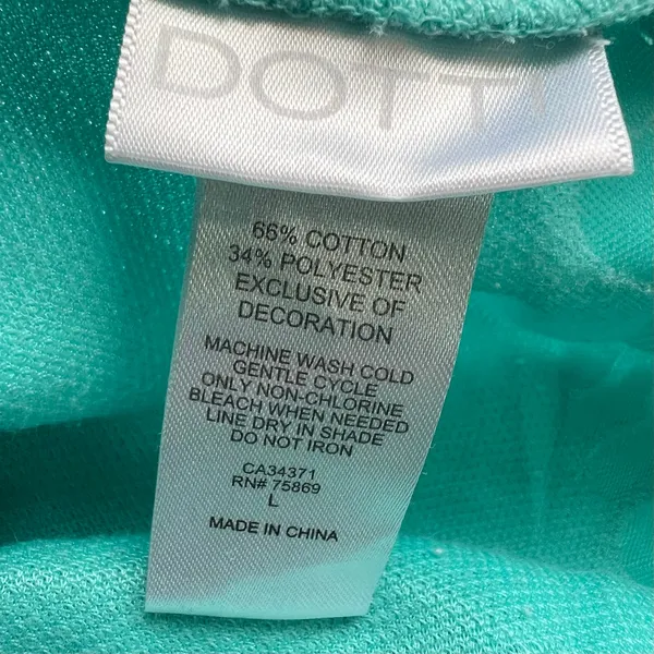 Dotti Turquoise Strapless Seashell Terry Cloth Dress Cover-Up resort wear L - Image 8