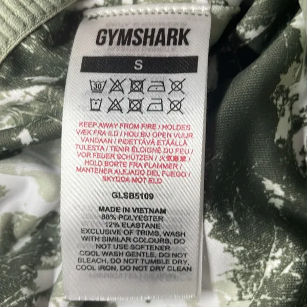 Gymshark Essential Racerback Camo Sports Bra Small Activewear Workout - Image 5