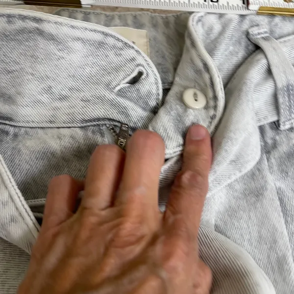 Sezane Austin Light Gray Wash Paperbag Waist Tapered Denim Pants Size 36 FR 4 US - Image 3