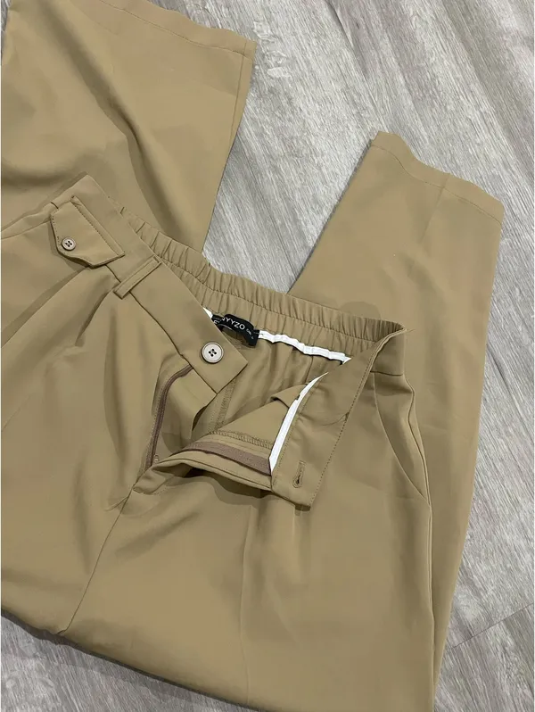 Funyyzo High rise khaki trouser pants - Image 4