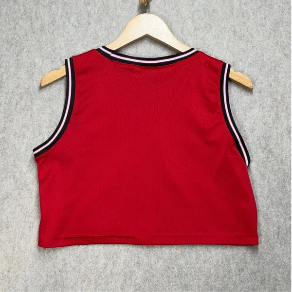Chicago Bulls NBA Ultra Game Red Mesh Cropped Basketball Jersey Tank Women Small - Image 2