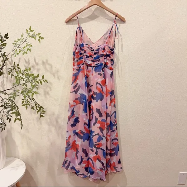 En Saison Arlie Midi Dress with Tie Straps in Blush Blue Floral Size Small NWT - Image 6