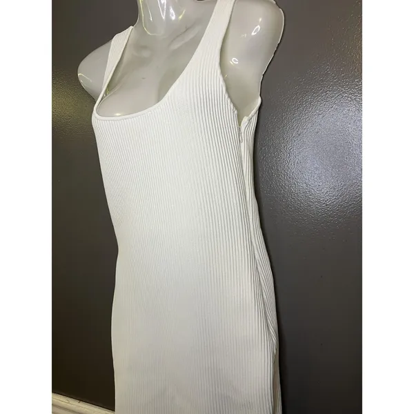 Princess Polly Dress Womens M/L White Ribbed Knit Bodycon Tank Mini Party - Image 5