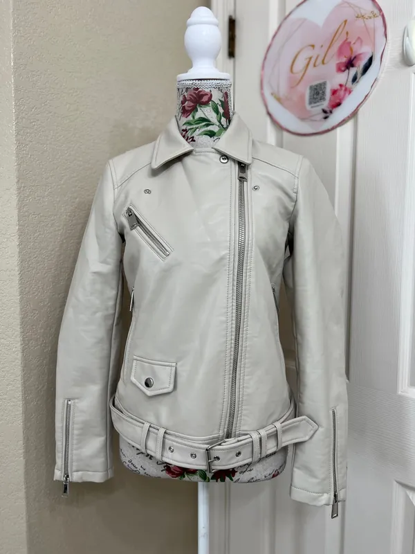 WB Melissa faux leather bicker jacket size Xs - Image 2