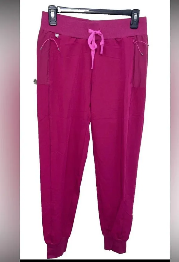 NWT Figs Cambridge Slim Jogger Scrub Pants - Dark Magenta slim Pettit XXS - Image 3