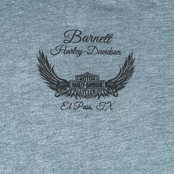 Harley Davidson 110 Years Barnett El Paso, TX Baby Tee 16-18” P2P - Image 4