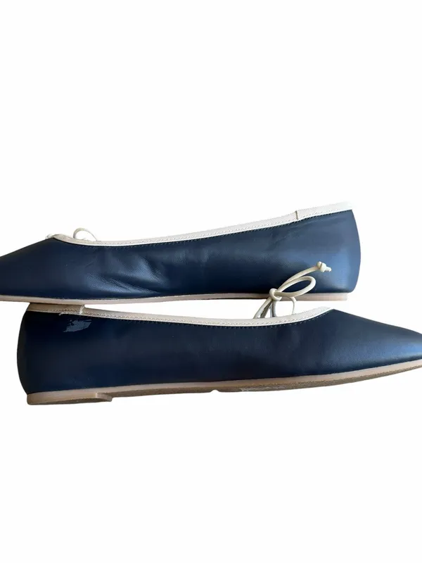 Jack Rogers - Debra Midnight Navy Leather Bow Ballet Flats Sz 9.5 - Image 8