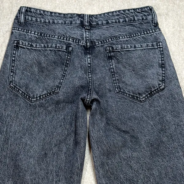 Love Soho Women 4 Gray Acid Wash Y2K Grunge Wide Leg Low Rise Skater Girl Jeans - Image 6