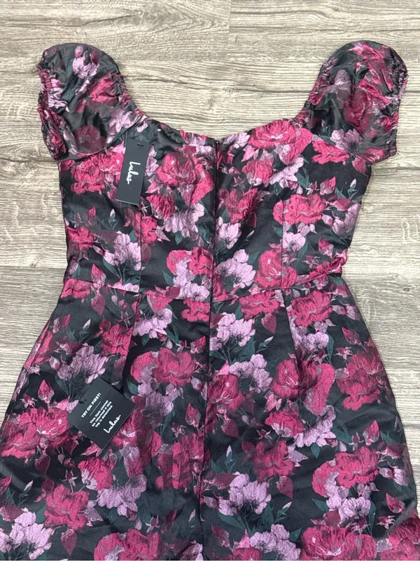Lulus Floral Off Shoulder Wide Leg Jumpsuit Size L NWT - Image 4