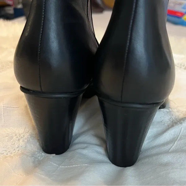 Bass Roma Black Leather 3” Heels Ankle Boots Booties Women’s Size 9 Professional - Image 7