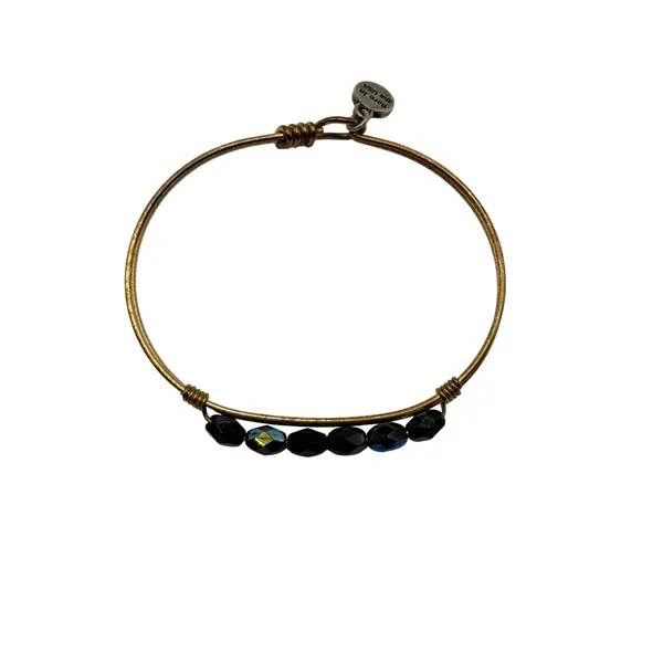 Luca + Danni Bangle Bracelet Gold Black‎ Blue Crystal Beaded Stackable L+S USA - Image 4