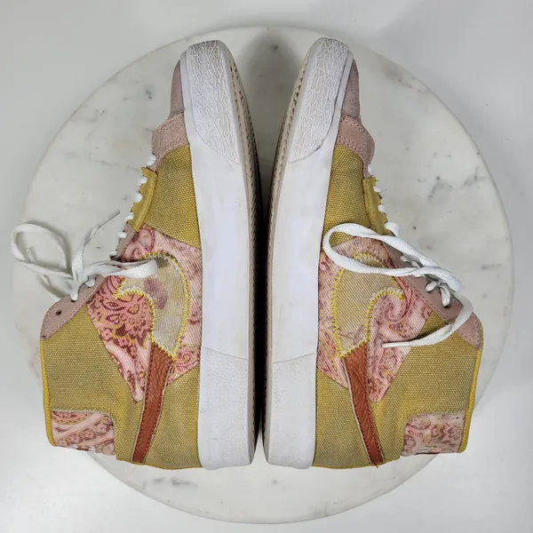 Nike Zoom Blazer Premium SB Womens 5.5 Sanded Gold Paisley Patchwork High Top - Image 6
