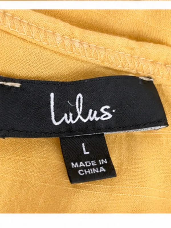Lulus Creative Idea Light Yellow Ruffled Long Sleeve Mini Dress Size Large - Image 4