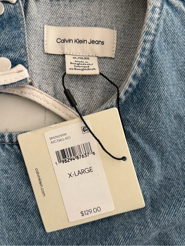 NWT Calvin Klein Denim Cap Sleeve Mini Dress - Image 5
