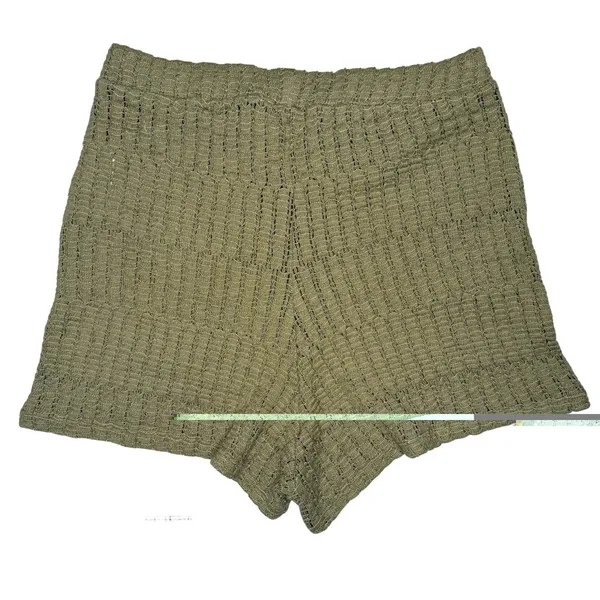 NWT Anthropologie Shorts Celandine XL‎ Gauzy Crochet Knit Stretch Moss Green - Image 5
