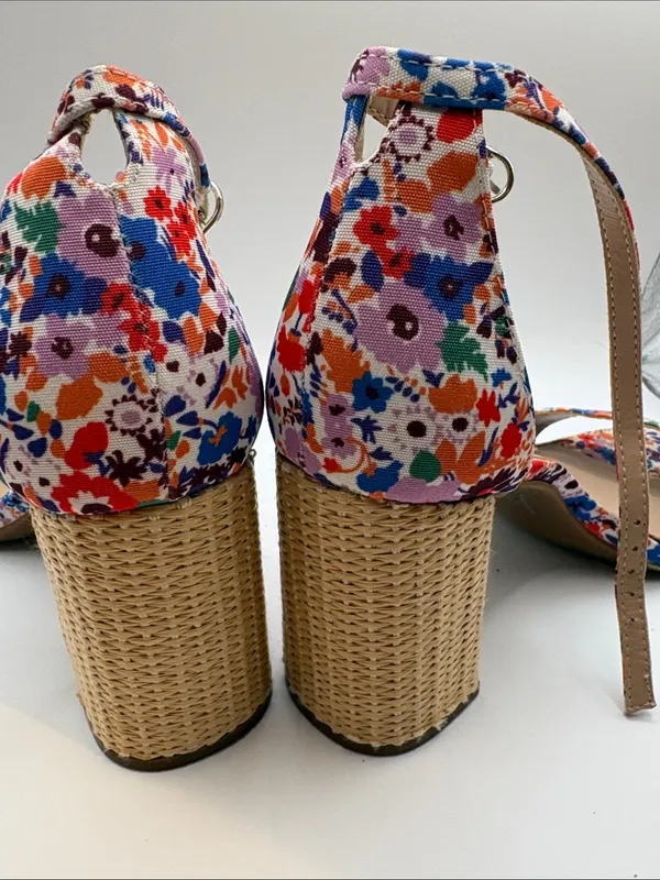 Kelly & Katie Floral Multi-Color Wedge Sandals - Image 4