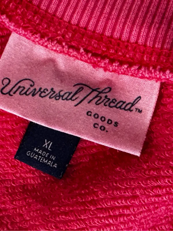 Universal Threads Neon Red/Pink Pullover Vneck Sweatshirt Size XL - Image 3