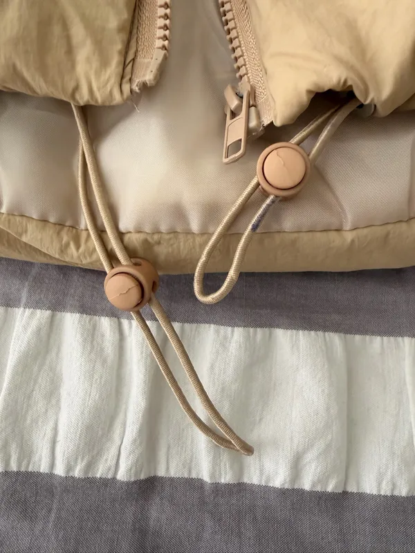 Tan Cropped Puffer Vest Size M - Image 3