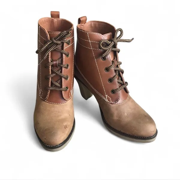 Johnston & Murphy Women's Two-Tone Brown Lace-Up Ankle Boots Size 6.5 M - Image 8