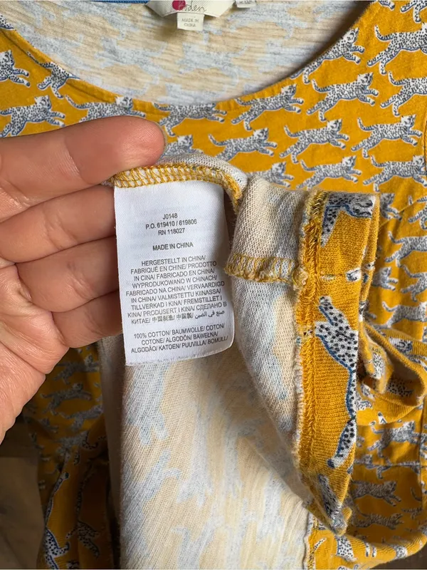 Boden Mustard Yellow Cheetah Animal Print Cotton Dress - Image 5