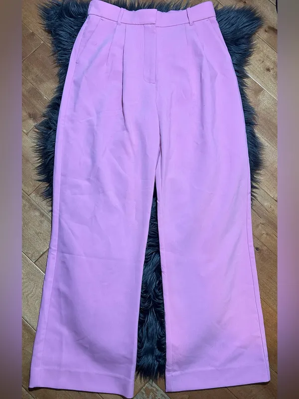 Abercrombie Fitch Sloane Pink High Waisted Straight Trousers Pants Size 30/10 - Image 2