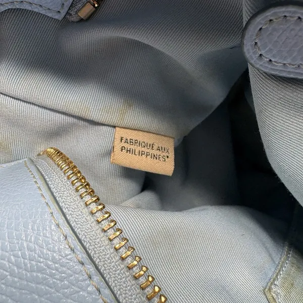 Coach Crossgrain Leather Taxi Street Zip Tote Sky Blue W/ Hangtag XL Purse Flaws - Image 7