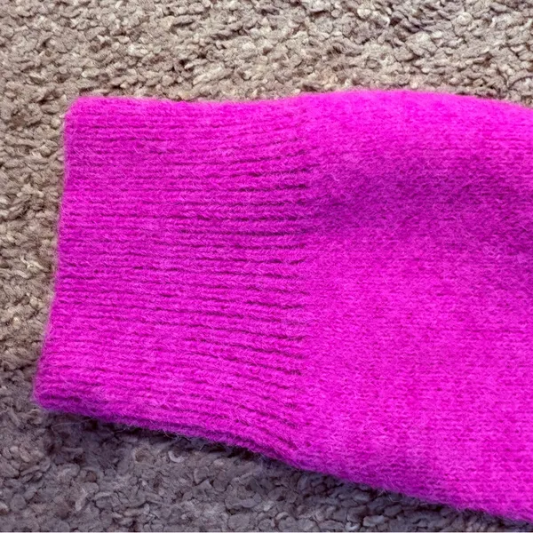 BiBi Vibrant Pink Knit Sweater With Flowers M - Image 7