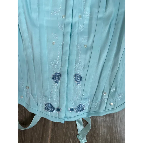 Vintage Y2K Charlotte Russe Blue Embroidered Corset Bustier Size L‎ - Image 4