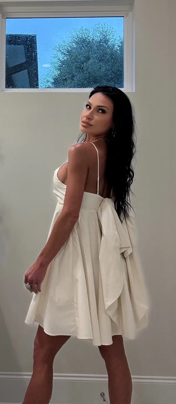 White Mini Bow Dress - Image 2