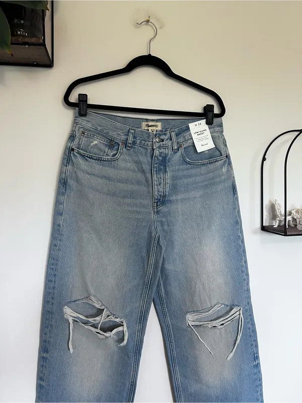 NWT‎ Madewell Low-Slung Baggy Jeans Hallstead Wash Rigid Size 28 - Image 5