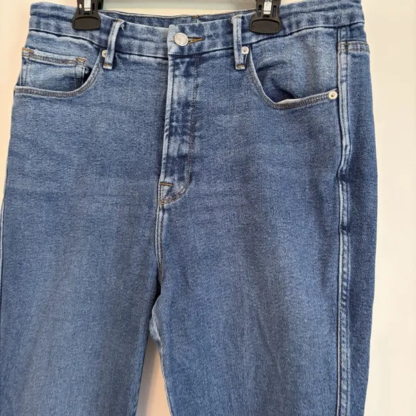good american jeans good curve GCS127T 14/32 Blue Denim Straight Jeans Capsule - Image 3