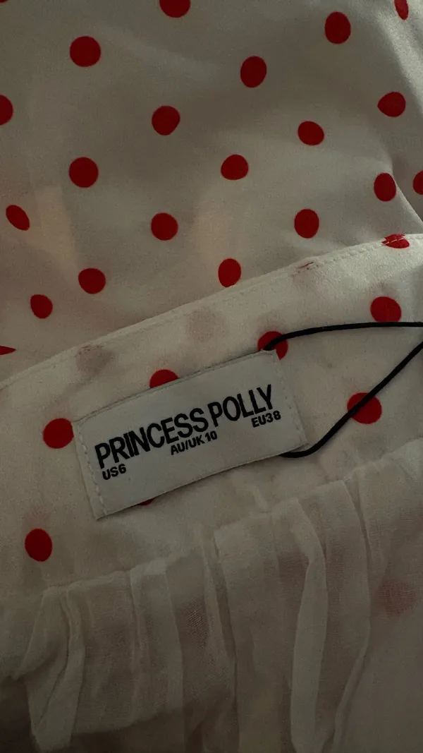 White/Red Polka Dot Maxi Skirt - Image 4