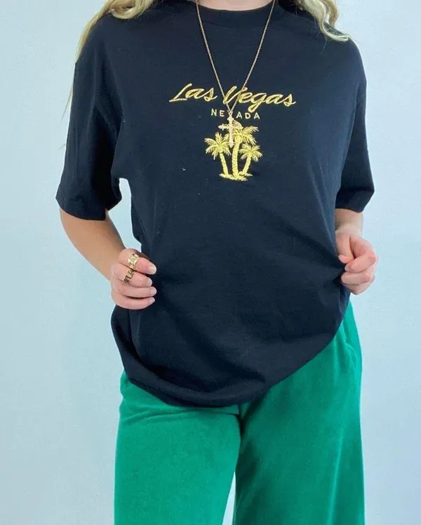 Vintage Las Vegas Embroidered T-Shirt - Image 2