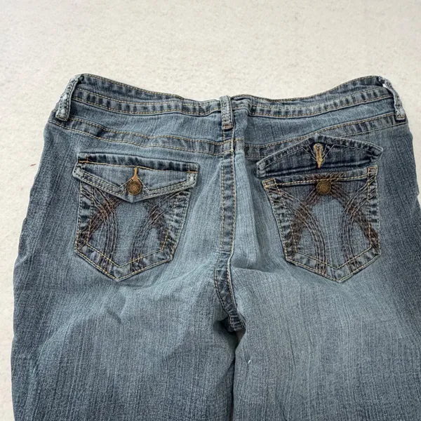 a.n.a. Womens Blue Bootcut Jeans Medium Wash Distressed Size 14 RN93677 - Image 7
