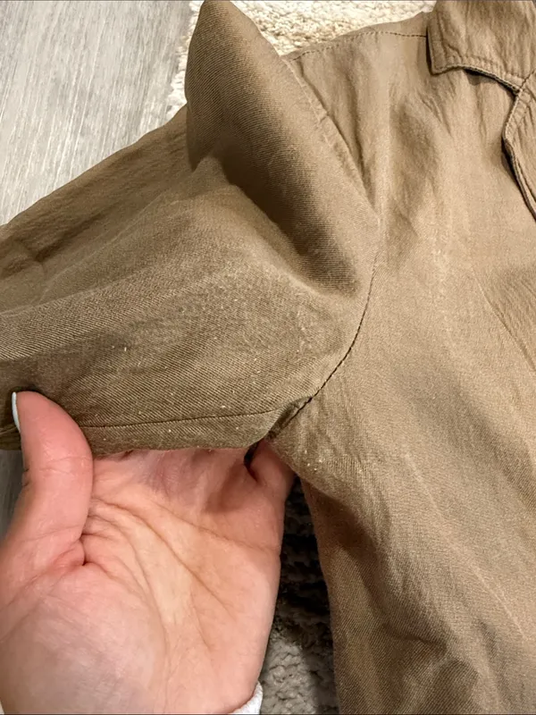 CAbi Tan Tailored Button-Front Trench Coat #840 - Image 10